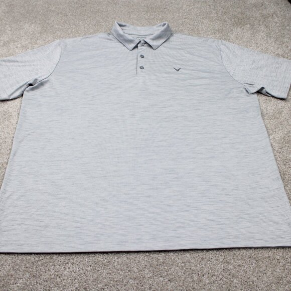 Callaway Opti-Dri Polo Shirt Mens 2XL XXL Gray Polyester Golf S/S Pullover - Picture 2 of 12